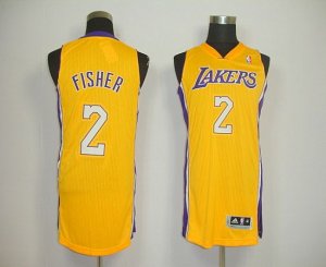 Jerseys Factory Cheap Revolution 30 Lakers #2 Derek Fisher Yello