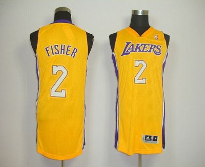 Jerseys Factory Cheap Revolution 30 Lakers #2 Derek Fisher Yello