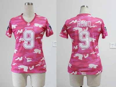 Jerseys Factory Cheap Nike Cowboys #9 Tony Romo Pink Women's Emb