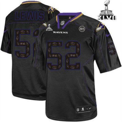 Jerseys Factory Cheap Nike Ravens #52 Ray Lewis New Lights Out B