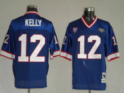Jerseys Factory Cheap Mitchell & Ness Bills #12 Jim Kelly Blue 3