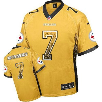 Jerseys Factory Cheap Nike Steelers #7 Ben Roethlisberger Gold M