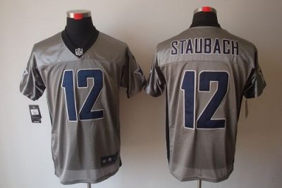 Jerseys Factory Cheap Nike Cowboys #12 Roger Staubach Grey Shado
