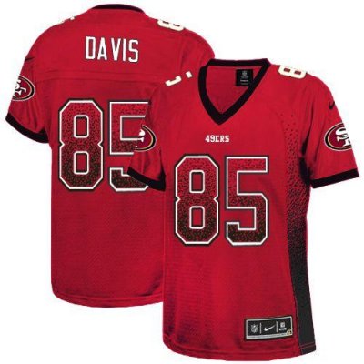 Jerseys Factory Cheap Nike 49ers #85 Vernon Davis Red Team Color