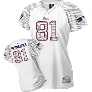 Jerseys Factory Cheap Patriots #81 Aaron Hernandez White Women's
