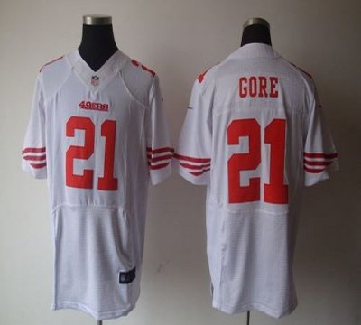 Jerseys Factory Cheap Nike 49ers #21 Frank Gore White Men's Embr