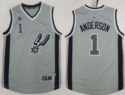 Jerseys Factory Cheap Spurs #1 Kyle Anderson Grey Alternate Stit