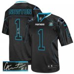 Jerseys Factory Cheap Nike Panthers #1 Cam Newton Lights Out Bla