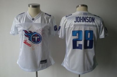 Jerseys Factory Cheap Titans #28 Chris Johnson White 2011 Women'