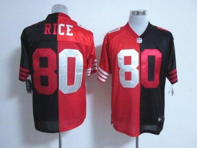 Jerseys Factory Cheap Nike 49ers #80 Jerry Rice Black/Red Men's