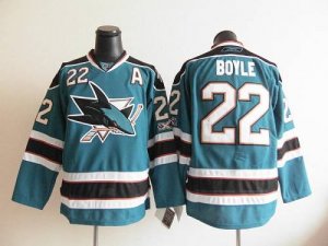 Jerseys Factory Cheap Sharks #22 Dan Boyle Blue Embroidered NHL