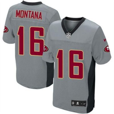Jerseys Factory Cheap Nike 49ers #16 Joe Montana Grey Shadow You