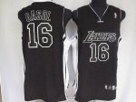 Jerseys Factory Cheap Lakers #16 Pau Gasol Stitched Black Shadow