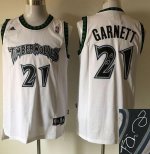 Jerseys Factory Cheap Timberwolves #21 Kevin Garnett White Autog
