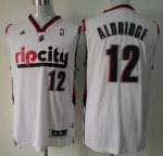Jerseys Factory Cheap Blazers #12 Lamarcus Aldridge White Throwb