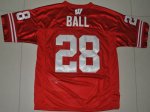 Jerseys Factory Cheap Badgers #28 Montee Ball Red Embroidered NC