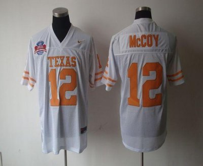 Jerseys Factory Cheap Longhorns #12 Colt McCoy White Embroidered