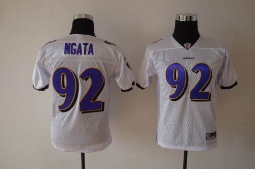 Jerseys Factory Cheap Ravens #92 Haloti Ngata White Stitched NFL