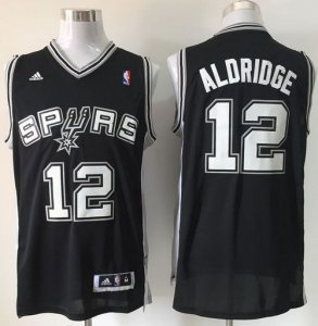 Jerseys Factory Cheap Spurs #12 LaMarcus Aldridge Black Road Sti