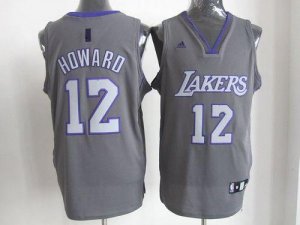 Jerseys Factory Cheap Lakers #12 Dwight Howard Grey Graystone Fa