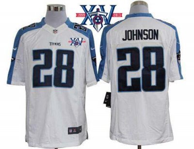 Jerseys Factory Cheap Nike Titans #28 Chris Johnson White With 1