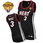 Jerseys Factory Cheap Heat #3 Dwyane Wade Finals Patch Black Wom
