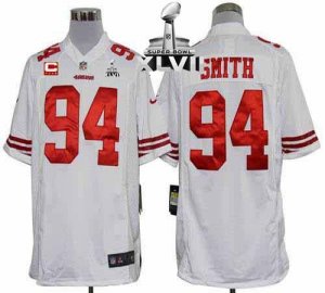 Jerseys Factory Cheap Nike 49ers #94 Justin Smith White With C P