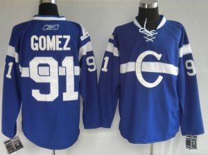 Jerseys Factory Cheap Canadiens #91 Scott Gomez Embroidered Blue