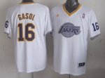 Jerseys Factory Cheap Lakers #16 Pau Gasol White 2013 Christmas