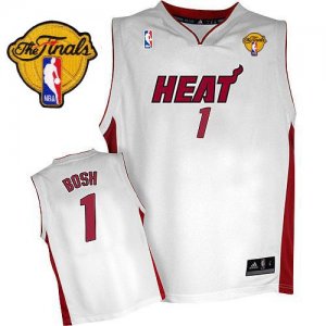 Jerseys Factory Cheap Heat Finals Patch #1 Chris Bosh White Stit