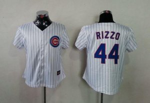 Jerseys Factory Cheap Cubs #44 Anthony Rizzo White(Blue Strip) W