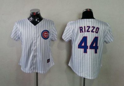 Jerseys Factory Cheap Cubs #44 Anthony Rizzo White(Blue Strip) W