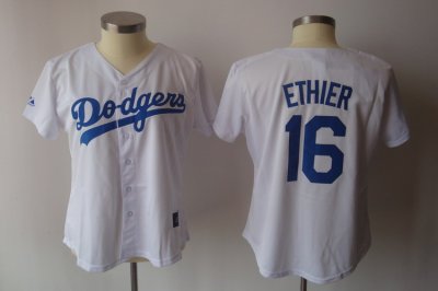 Jerseys Factory Cheap Dodgers #16 Andre Ethier White Lady Fashio