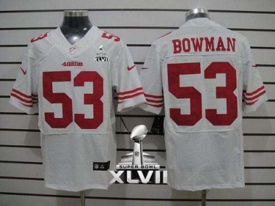 Jerseys Factory Cheap Nike 49ers #53 NaVorro Bowman White Super