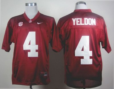 Jerseys Factory Cheap Crimson Tide #4 T.J Yeldon Red 2012 SEC Pa
