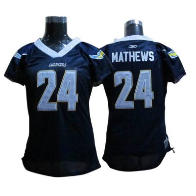 Jerseys Factory Cheap Chargers #24 Ryan Mathews Dark Blue Women'