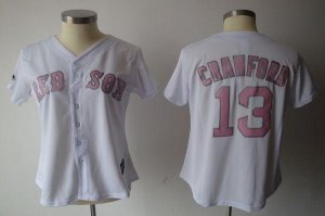 Jerseys Factory Cheap Red Sox #13 Carl Crawford White Pink No. W