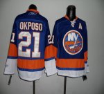 Jerseys Factory Cheap Islanders #21 Kyle Okposo Baby Blue Embroi