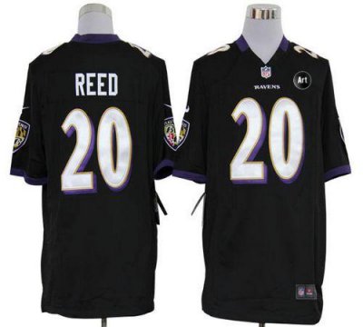 Jerseys Factory Cheap Nike Ravens #20 Ed Reed Black Alternate Wi