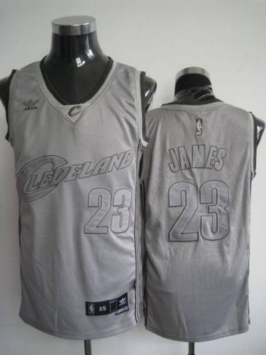 Jerseys Factory Cheap Cavaliers #23 LeBron James Embroidered Gre