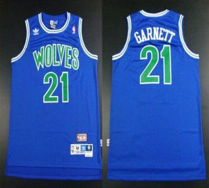 Jerseys Factory Cheap Timberwolves #21 Retro Garnett Blue Throwb