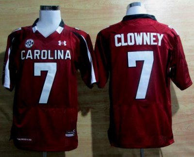 Jerseys Factory Cheap South Carolina #7 Javedeon Clowney Red SEC