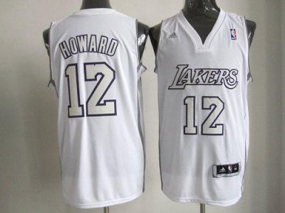 Jerseys Factory Cheap Lakers #12 Dwight Howard White Big Color F