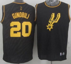 Jerseys Factory Cheap Spurs #20 Manu Ginobili Black Precious Met