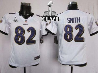 Jerseys Factory Cheap Nike Ravens #82 Torrey Smith White Super B