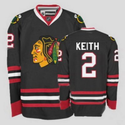 Jerseys Factory Cheap Blackhawks #2 Duncan Keith Black Embroider
