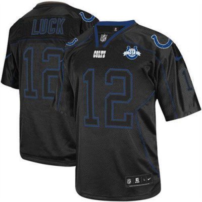 Jerseys Factory Cheap Nike Colts #12 Andrew Luck Lights Out Blac