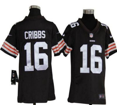 Jerseys Factory Cheap Nike Browns #16 Josh Cribbs Brown Team Col
