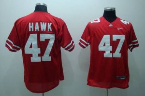 Jerseys Factory Cheap Buckeyes #47 A. J. Hawk Red Embroidered NC