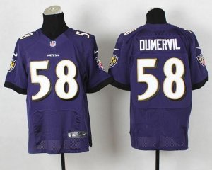 Jerseys Factory Cheap Nike Ravens #58 Elvis Dumervil Purple Team